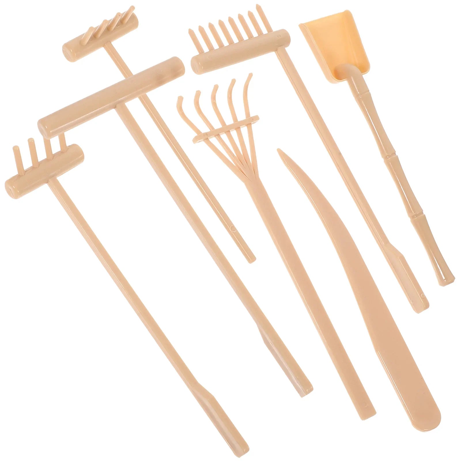 Mini-Zen-Garten Rechen-Set Sanuko ZenTools | 7-teiliges Set aus Kunststoff | Für Sandgärten, Dekoration & Achtsamkeit | 14 × 6,2 × 0,8 cm
