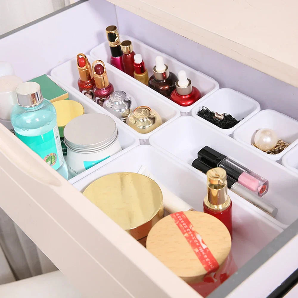 Flexorra Schubladen-Organizer Set | 8-teilig | Verstellbare Fächer | Für Bad, Küche & Schmuck
