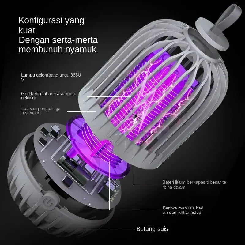 Elektrische Mückenlampe LumiCage | USB-Akku | LED-Nachtlicht & Insektenfalle | Für Innen & Camping | 13,5 x 8,5 cm