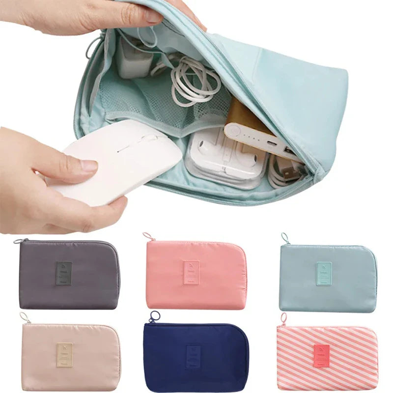 TechTasche Kabeltasche Wasserdicht | Elektronik-Organizer für Reisen | Kompakt & Robust | Nylon 23x15cm