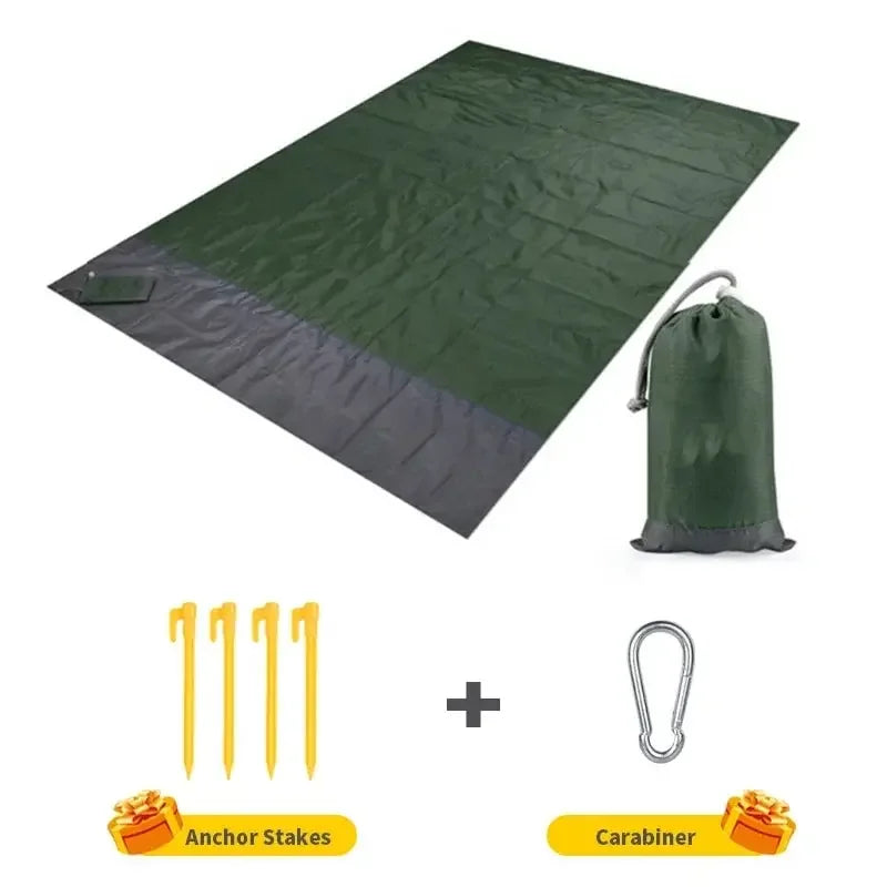 Stranddecke AeroLoom | XXL 210x200 cm | Wasserdicht & Sandfrei | Ultraleicht & Tragbar