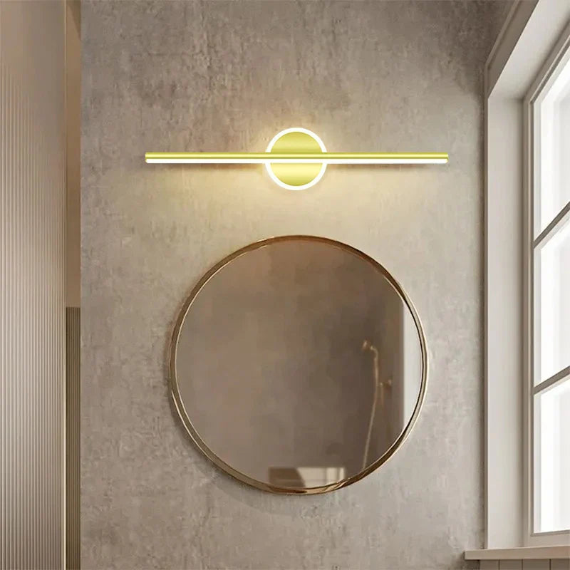 LED Wandleuchte LineaLux | Schwarz & Gold | 40/60/80 cm | Warm-, Kalt- & Dreifarb-Licht | Moderne Spiegel- & Wandbeleuchtung