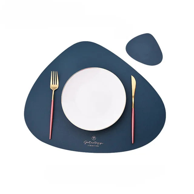 PrestigeMat - Elegantes Set aus PU-Leder-Tischsets und Untersetzern