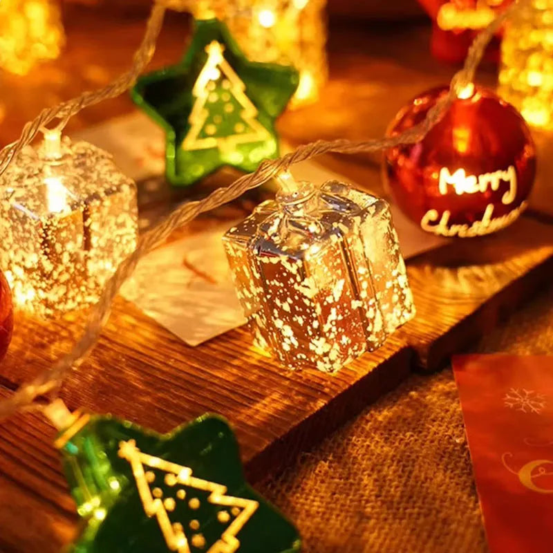 LumiNoël Weihnachts-Lichterkette | 1 m / 3 m | 10 / 20 LED | Santa, Schneemann & Zuckerstange | Warmweiß & Batteriebetrieben