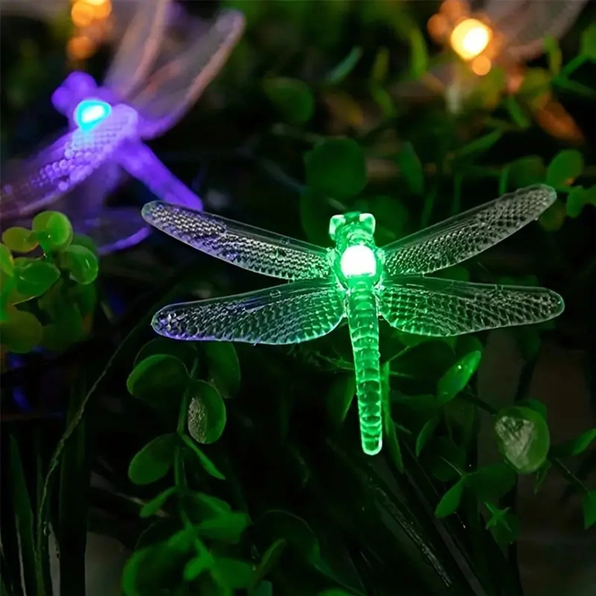 Solar-Lichterkette Lumila | 5 m mit 20 Libellen-LEDs | 8 Modi | Wasserdicht & Outdoor geeignet