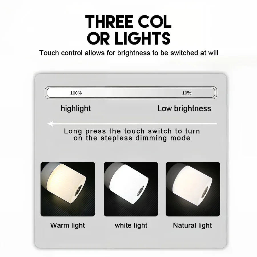 LumiCamp | 360° Camping- & Stimmungslicht | 3 Lichtfarben, Touch-Steuerung & USB-C | 25h Akkulaufzeit