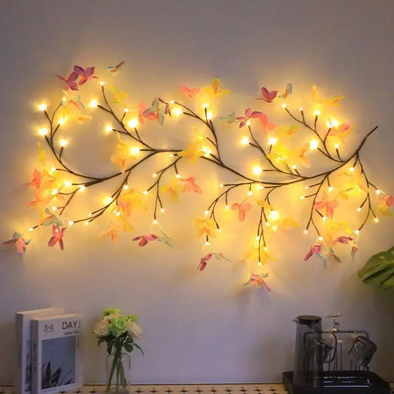 LumiRattan LED Zweiglichter | Biegsame Rattan-Lichterkette | USB & Fernbedienung | Warmweiß