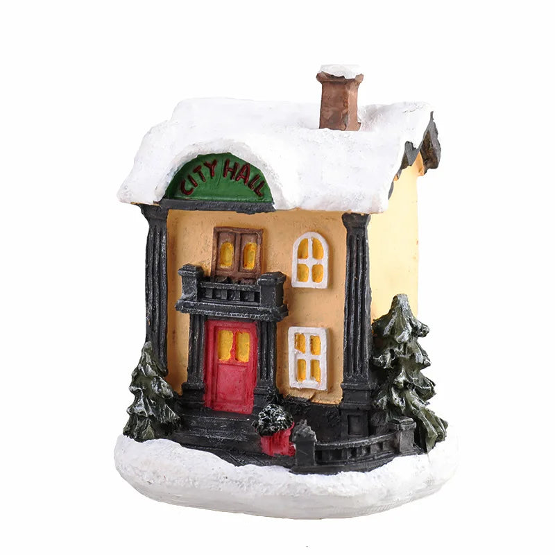 Weihnachts-Hauslicht | LED Nachtlicht | Harzfigur mit Batterie | Deko & Geschenk für Kinder