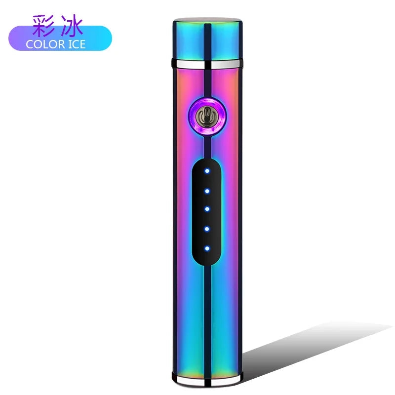 Voltrino Zylinder-USB-Feuerzeug | Doppelte Lichtbogen-Technologie | Wiederaufladbar & Windfest | Edles Metallgehäuse für Herren