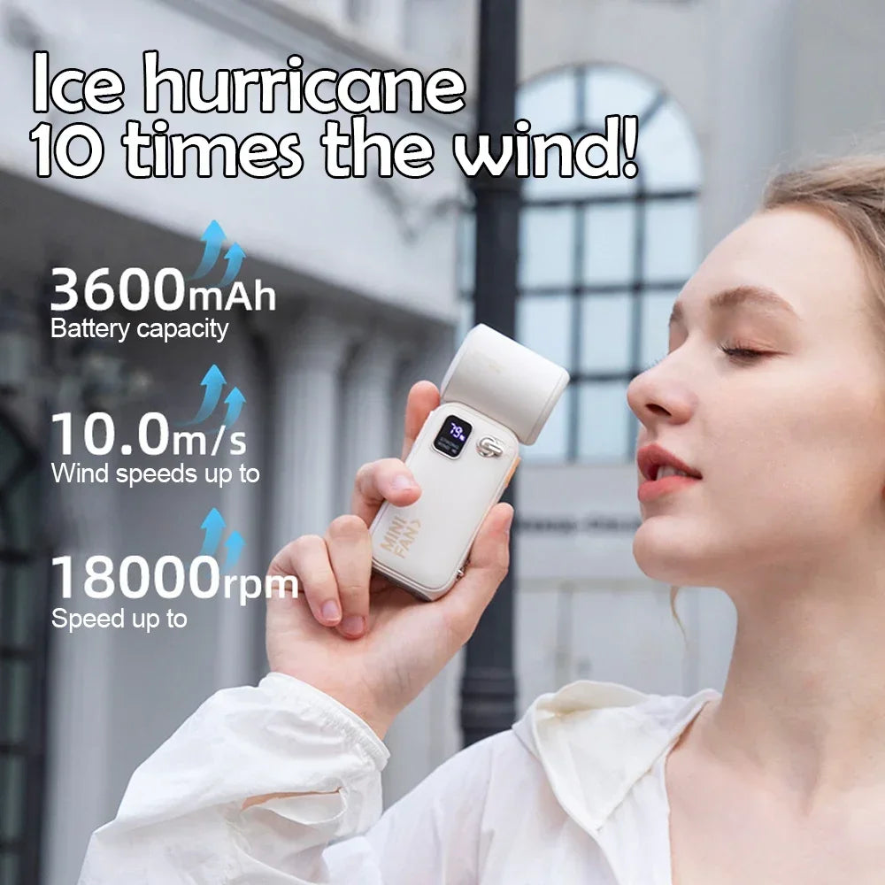 RetroBreeze C06 Mini-Ventilator | 100 Geschwindigkeiten | USB-C | Kompakt & Stylisch