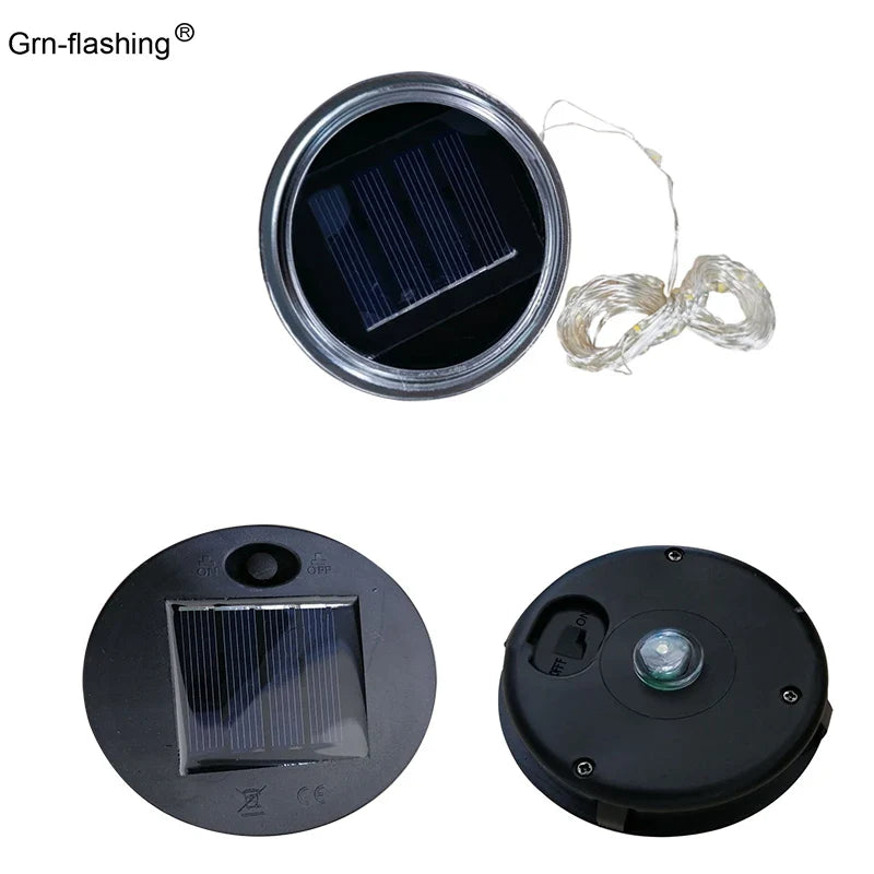 LumiDeck Solar-Deckel Lichterkette | Wasserdicht & Lichtgesteuert | Für Glasdeko & Gartenbeleuchtung