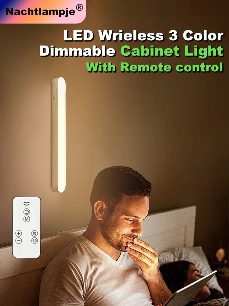 LED Nachtlicht Lunora | Dimmbar mit Fernbedienung | Magnetische Befestigung | Wiederaufladbar