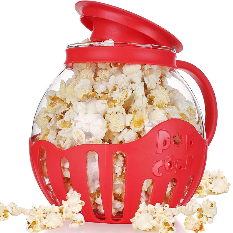 Popurella Mikrowellen-Popcornbereiter aus Borosilikatglas | Hitzebeständig & Wiederverwendbar | 1-teilig | ca. 400 g