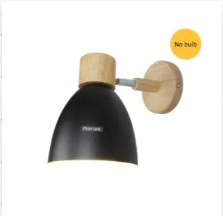 LumoNord Macaron Wandleuchte | Holz & Metall | 90° Schwenkbarer Lampenkopf | Skandinavisches Design | E27 Fassung (ohne Leuchtmittel)