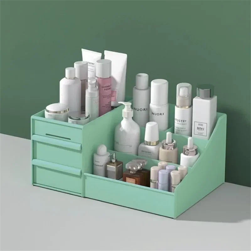 Cosmevo Kosmetik-Organizer mit Schubladen | Kompakte Schminkaufbewahrung für Bad & Schminktisch – Weiß, mobil & leicht zu reinigen