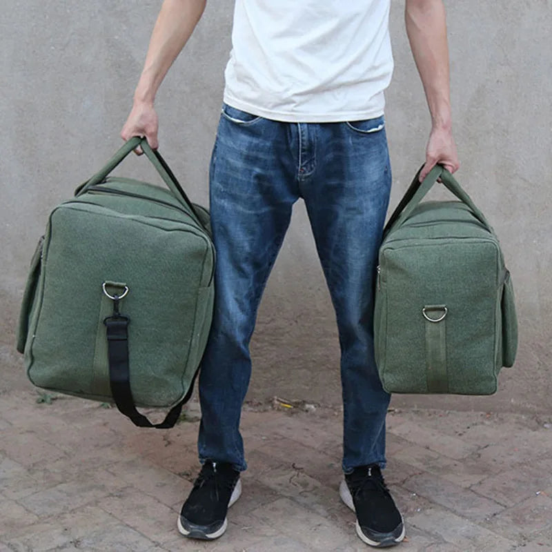 Reisetasche Bravion GearBag | XL Sport- & Trainingstasche aus wasserfestem Canvas | Schultertasche für Männer | 80×26×36 cm oder 60×23×32 cm