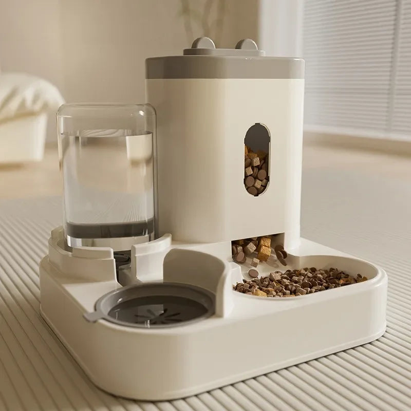 PawLuxe Automatischer Futterspender | 2-in-1 Futter- & Wasserspender | Große Kapazität | Hygienisch & Umfallsicher