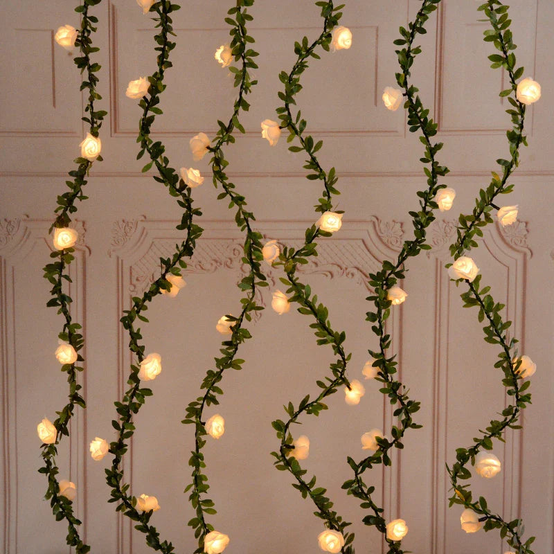 Rosavera LED Rosenlichterkette | 3 m Blumengirlande | Warmweiß | Romantische Deko für Hochzeit & Zuhause