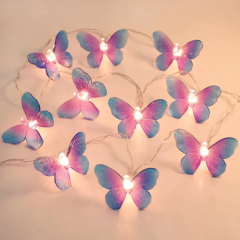 LED Lichterkette ButterLume | 1,5 m | 10 Schmetterlingslichter | Batteriebetrieben | Deko für Zimmer, Hochzeit & Party