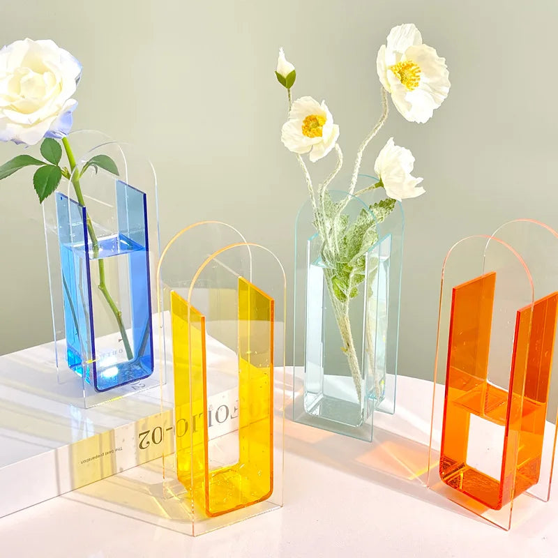 ClearElegance | Acryl Vase Transparent | Minimalistisches Deko-Element | Für Blumen & Hydrokultur