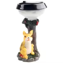 SOLARIA Gartenfigur Tiere | Solar Deko Statue aus Resin | Mit Blumentopf & LED-Licht | 12 × 6 × 6 cm