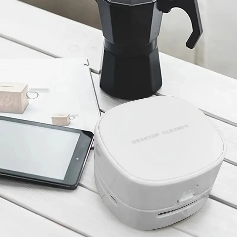 Cleanora MiniVac | Kabelloser Mini Tischstaubsauger | Tragbar & Leise | USB oder Batterie | Für Krümel, Staub & Tierhaare