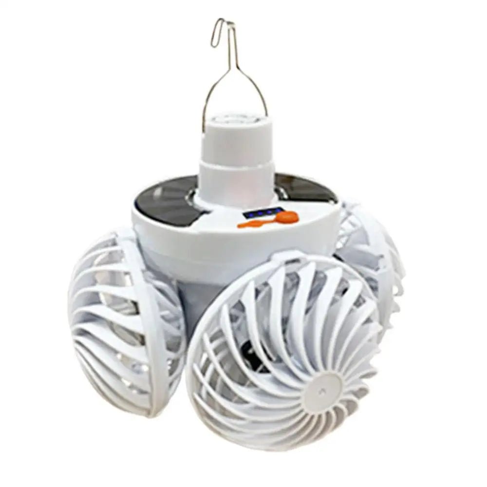 Ventolux Solar Campinglampe mit Ventilator | Faltbar & Tragbar | 3 Windstufen & LED-Beleuchtung | Für Zelt, Terrasse & Outdoor