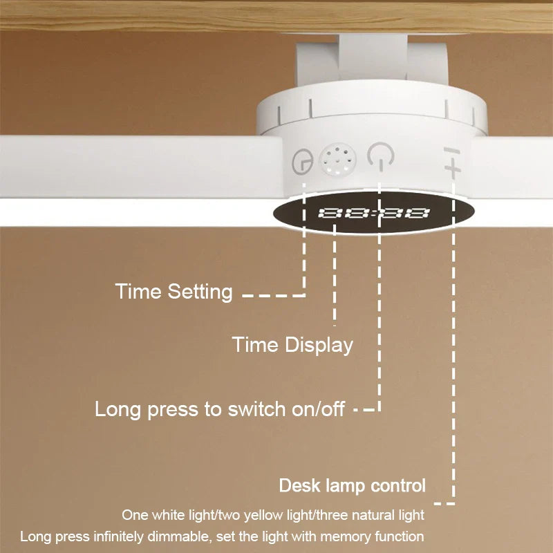 LED-Schreibtischlampe ClarioMag | Mit Uhr & Wecker | Magnetisch & USB-Aufladbar | Stufenlos dimmbar | 35 cm