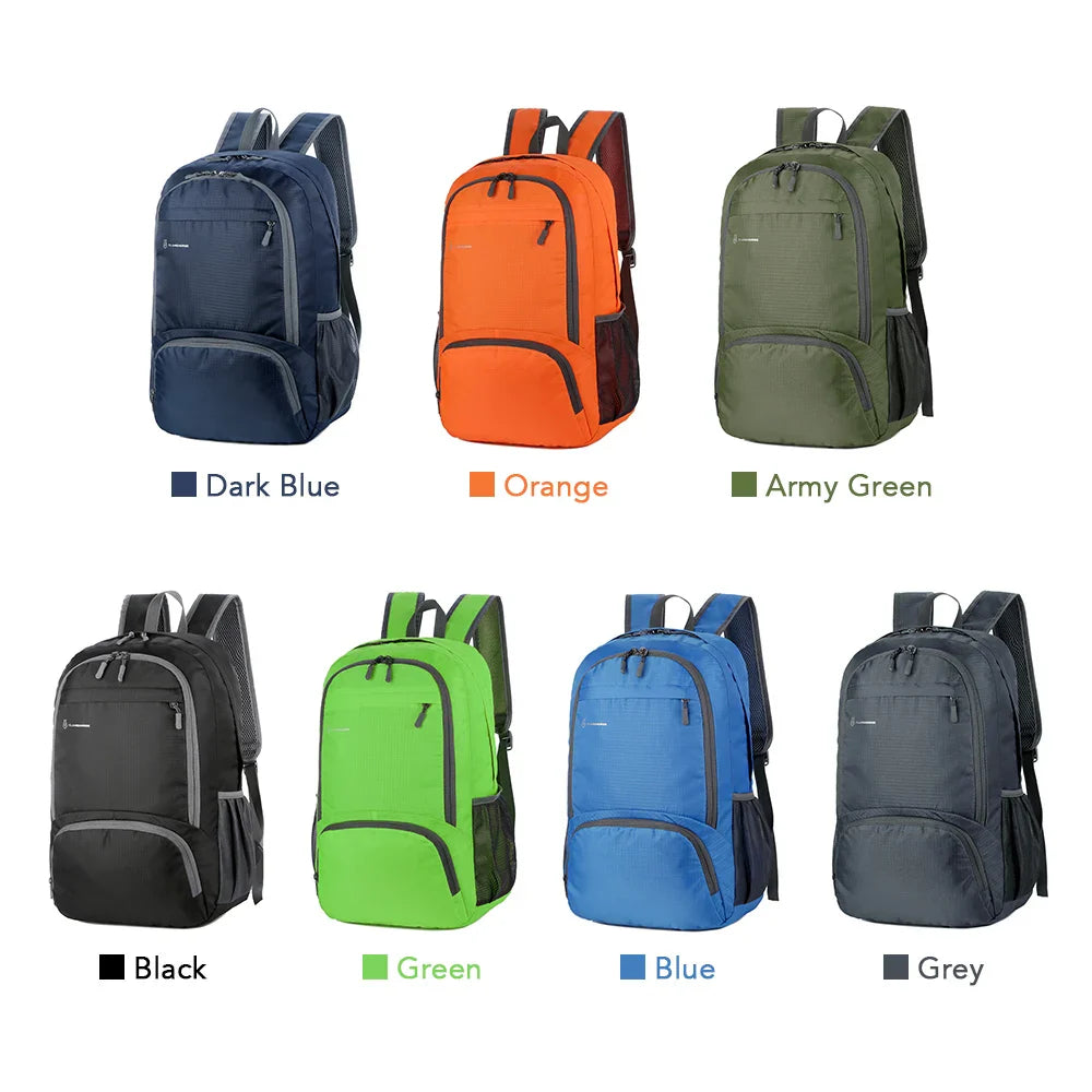 TrekVita Faltbarer Rucksack | Ultraleicht & Wasserdicht | 31×14×47 cm | Outdoor- & Reiserucksack für Damen & Herren