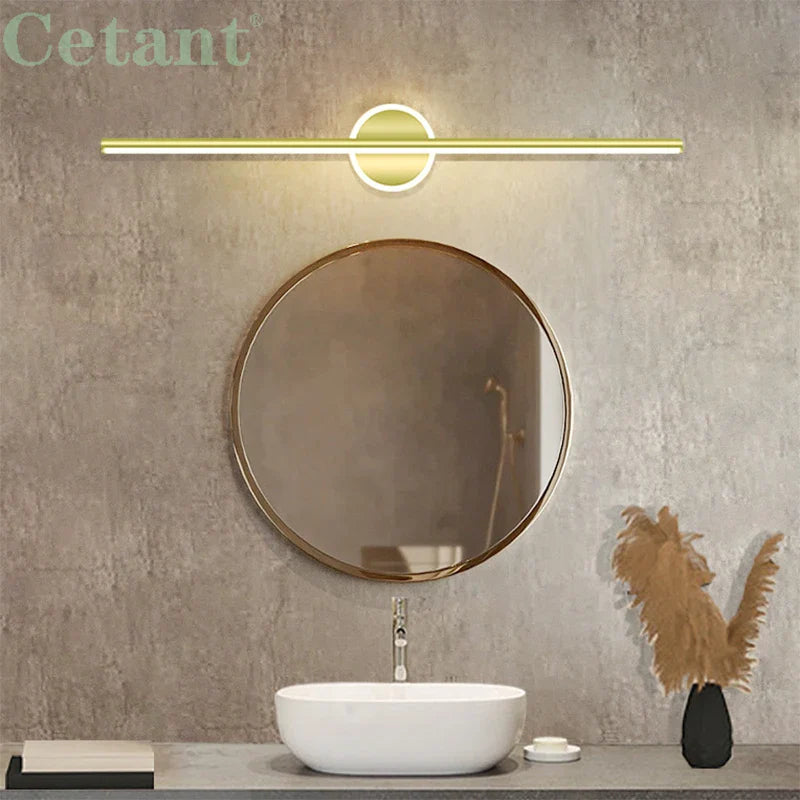 LED Wandleuchte LineaLux | Schwarz & Gold | 40/60/80 cm | Warm-, Kalt- & Dreifarb-Licht | Moderne Spiegel- & Wandbeleuchtung
