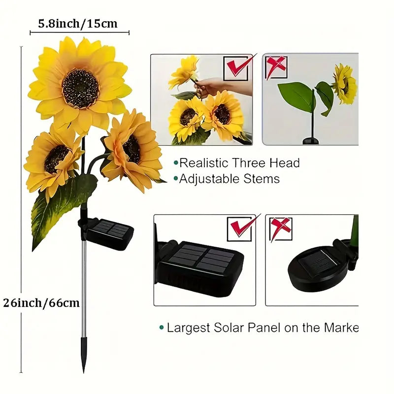 GardenGlow - Sonnenblumen-Solarleuchten für den Außenbereich