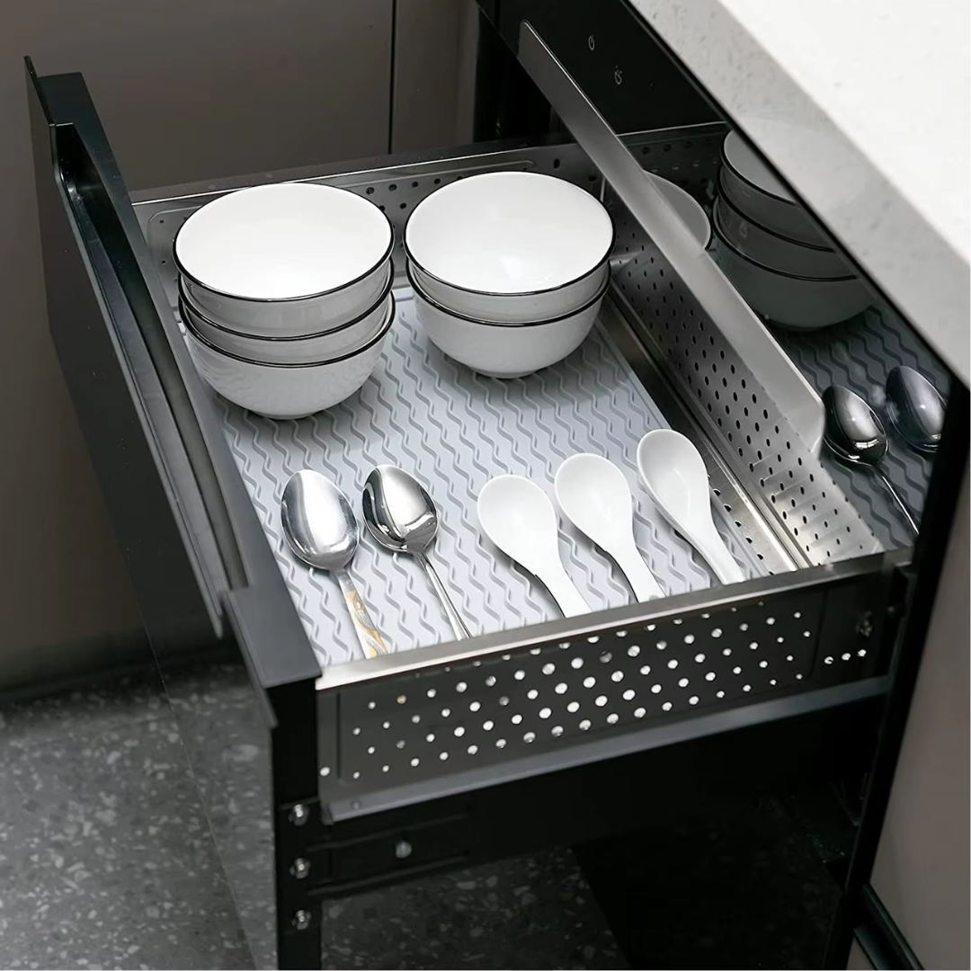 KÜCHENWELLA Silikon Küchenmatte | Hitzebeständig & Rutschfest | Spülmatte, Kühlschrank- & Schubladeneinlage | BPA-frei & Leicht zu Reinigen