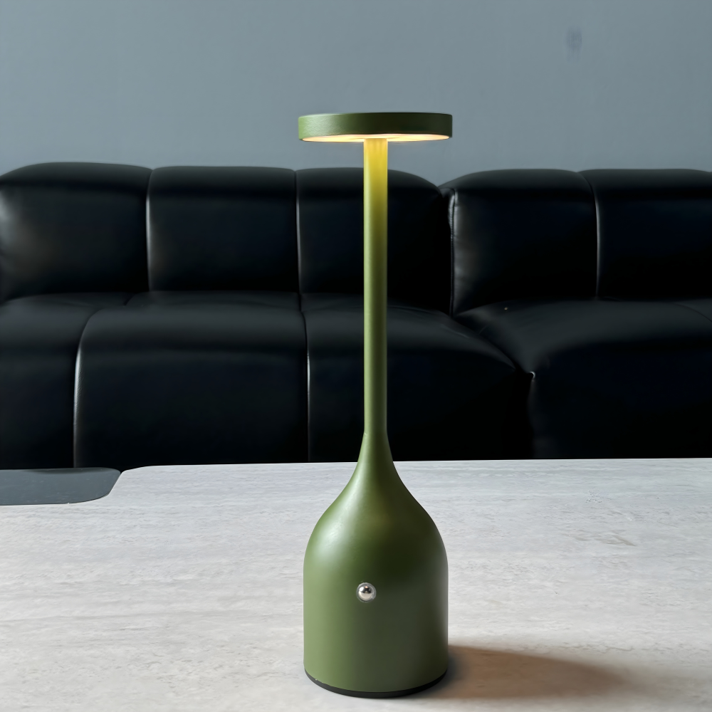 LumoVéa Kabellose Tischlampe LED | Touch-Dimmbar | 2000 mAh Akku | Modern & Tragbar | Schwarz/Weiß/Grün