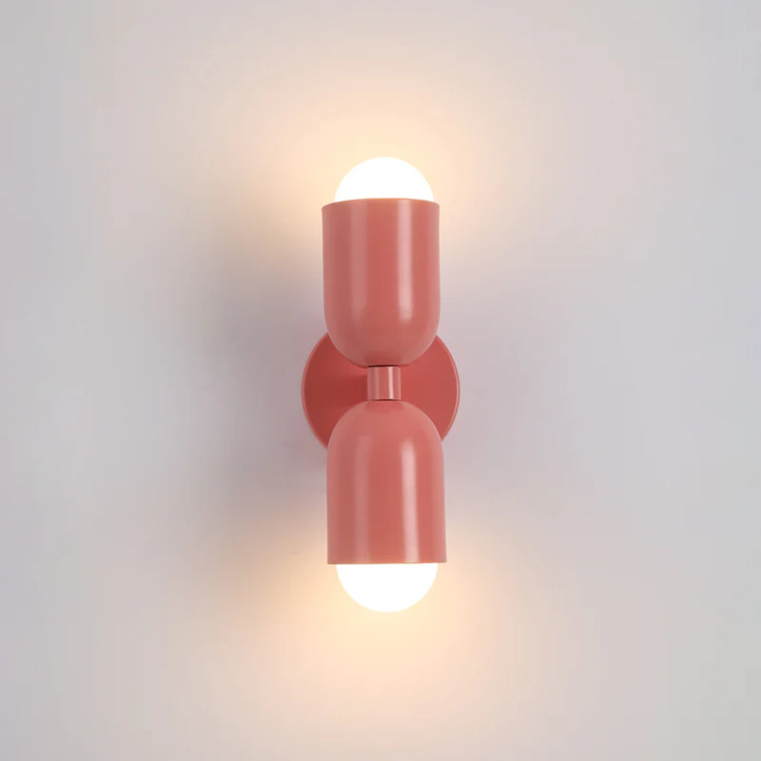 Wandleuchte DuoGlow | Beidseitige LED-Beleuchtung | Farb-Highlight für Ihr Zuhause | Metallgehäuse in Grün, Pink oder Rot