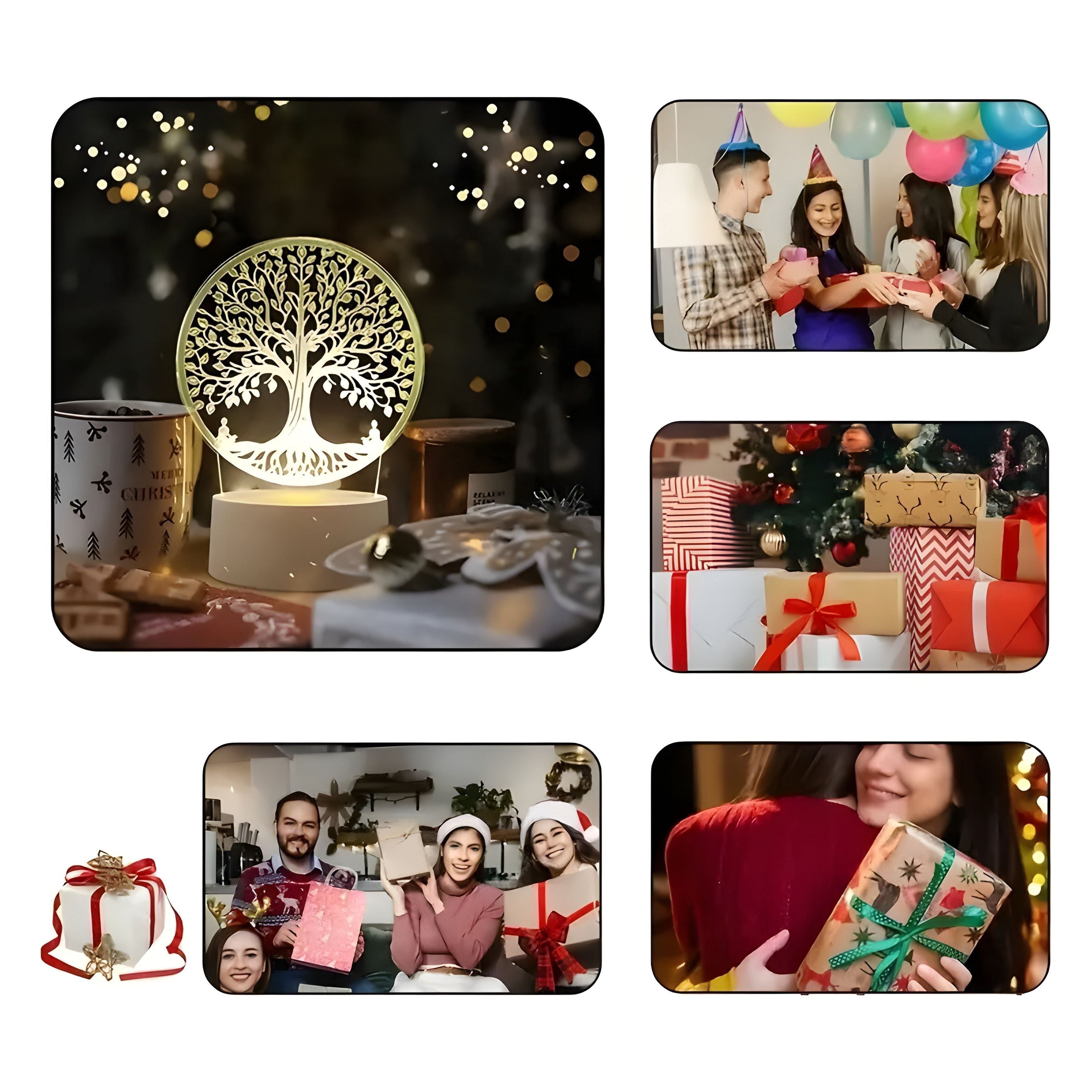 LichtAura 3D LED-Dekolampe | Farbwechsel & Warmlicht | USB & Batteriebetrieb | Acryl-Design | 3D-Effekt