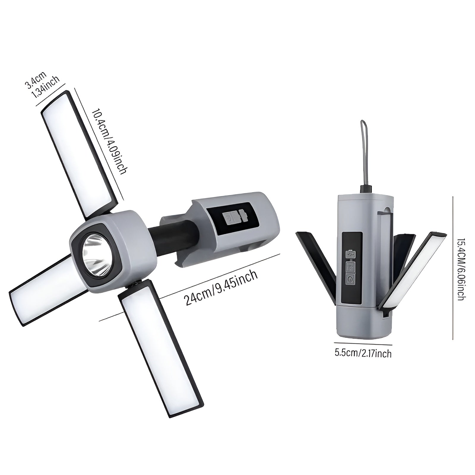 Lixmodo Campinglampe LED | USB-Aufladung & 360° Drehung | Faltbar & Wetterfest | Wiederaufladbar | Kompakt