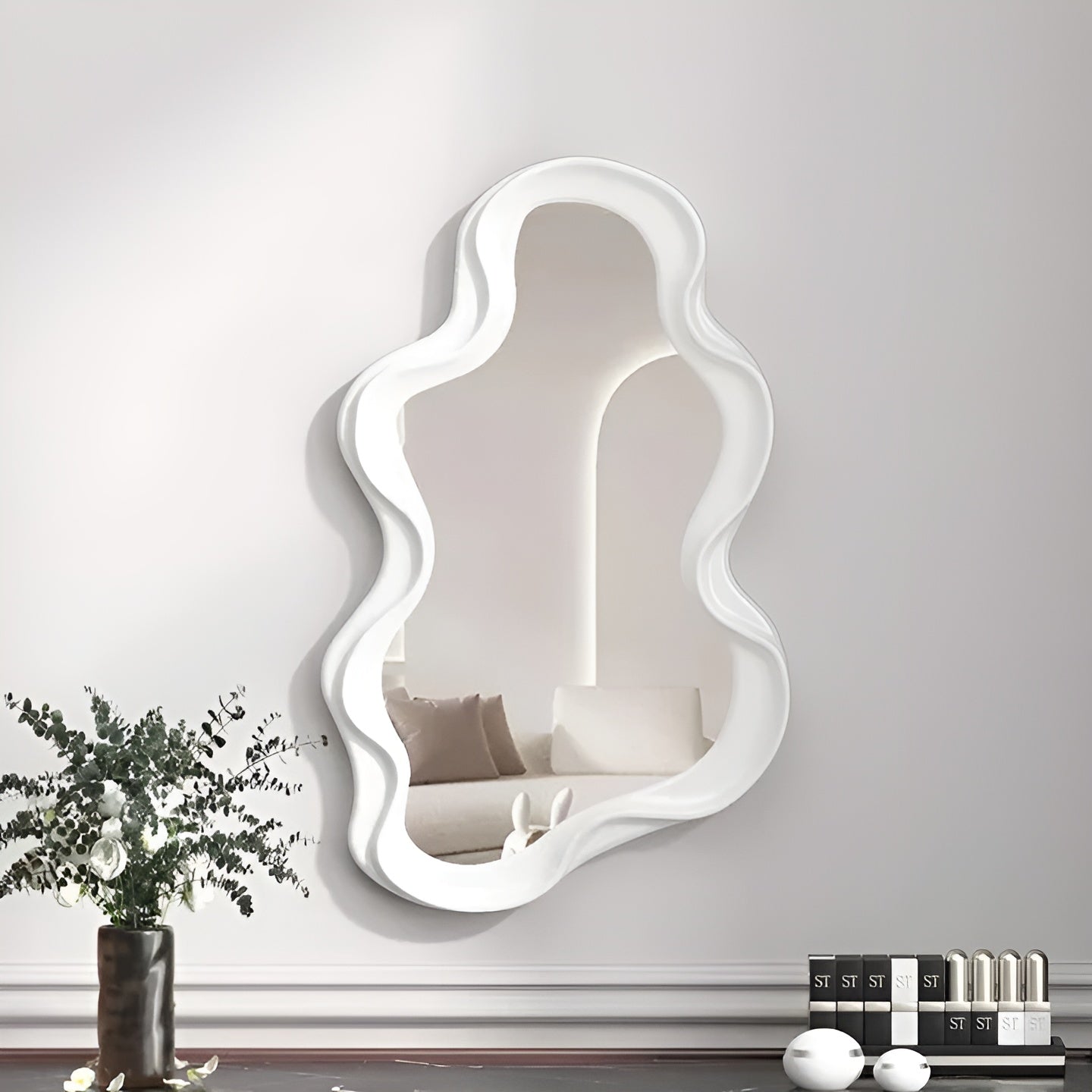 Cloudora Wandspiegel | Wolkenform | Dekorativ & Robust | ABS | 41 x 26 cm