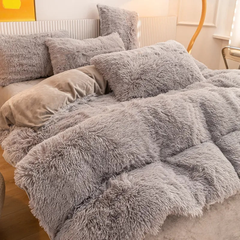 FluffLuxe - Plüsch Zottelige Bettbezug Set