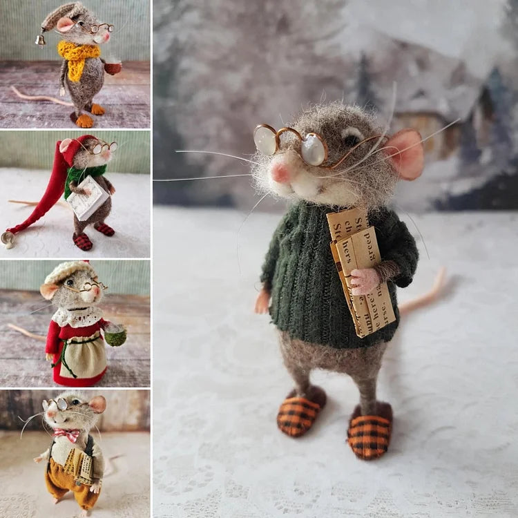 WhiskerWool™ – Handgefertigte, nadelfilzte Maus
