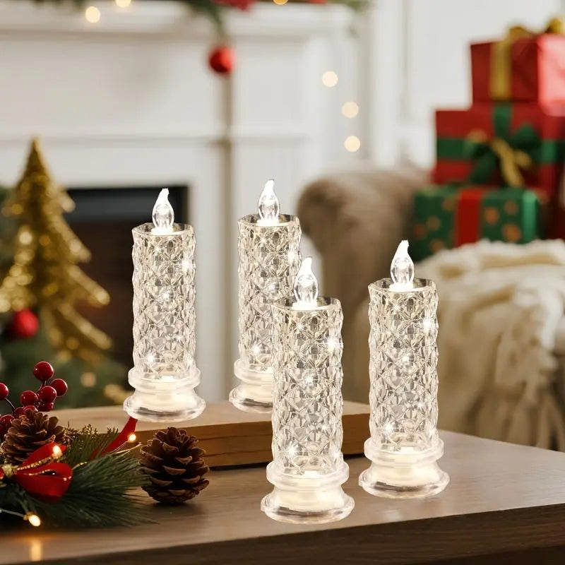 2+2 GRATIS | CrystalGlow – LED-Kerzen mit funkelndem Kristalleffekt