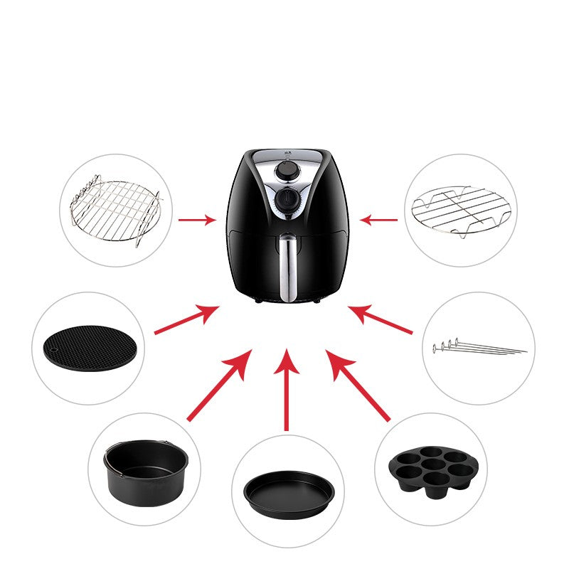 Airfryer Zubehörset CrispiChef | 7-teilig | Für 3,7–5,8 QT | Spülmaschinenfest & Vielseitig