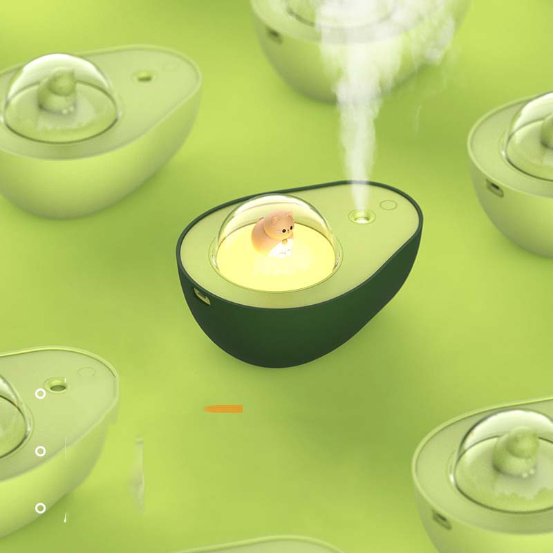 Frischli Luftbefeuchter Avocado-Design | Ionisierend & Leise | USB & Akku | 13,8 x 10,2 x 8,6 cm