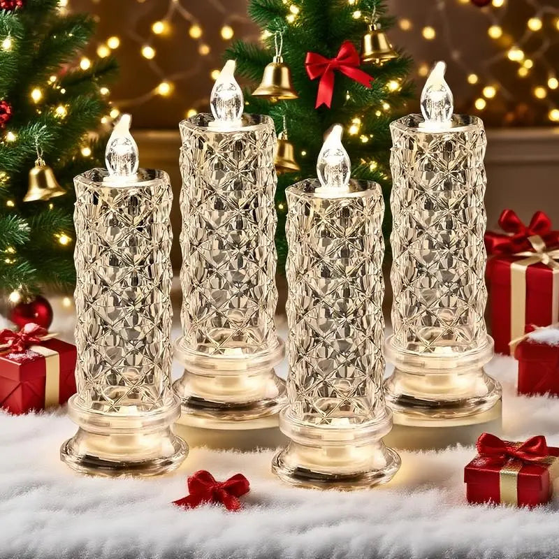 2+2 GRATIS | CrystalGlow – LED-Kerzen mit funkelndem Kristalleffekt