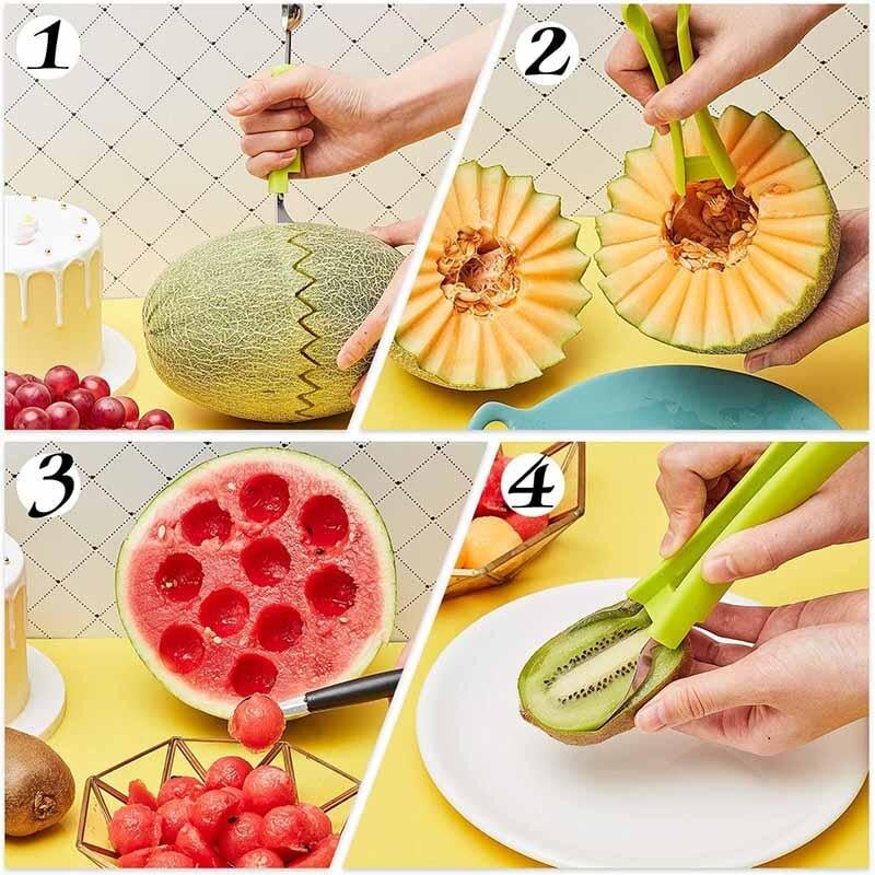 1+1 GRATIS | JuicyCut - 4 in 1 Obstwerkzeug Messer
