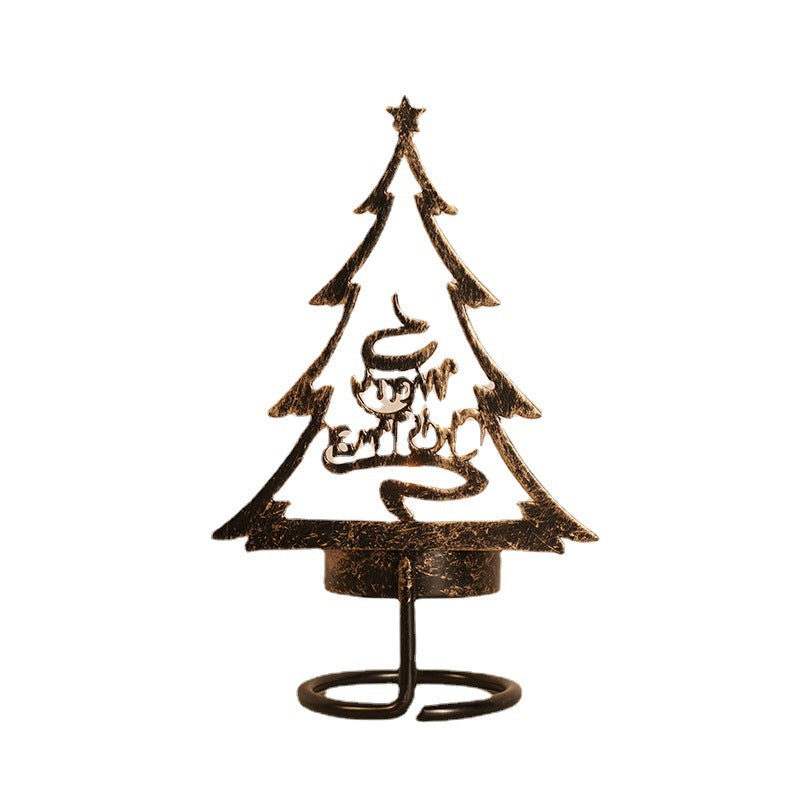 1+1 GRATIS | FestiveFlames - Kerzenhalter aus Eisen in Form eines Weihnachtsbaums