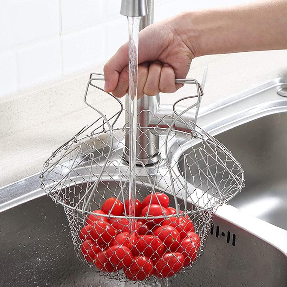1+1 GRATIS | FlexiChef Duo – Dualfunktionaler Küchenkorb zum Kochen, Braten & Abtropfen