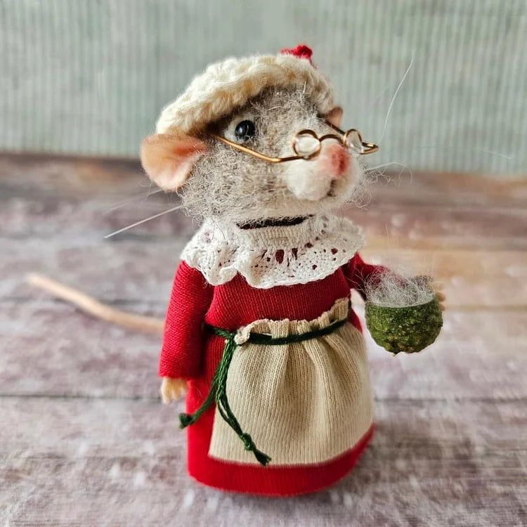 WhiskerWool™ – Handgefertigte, nadelfilzte Maus