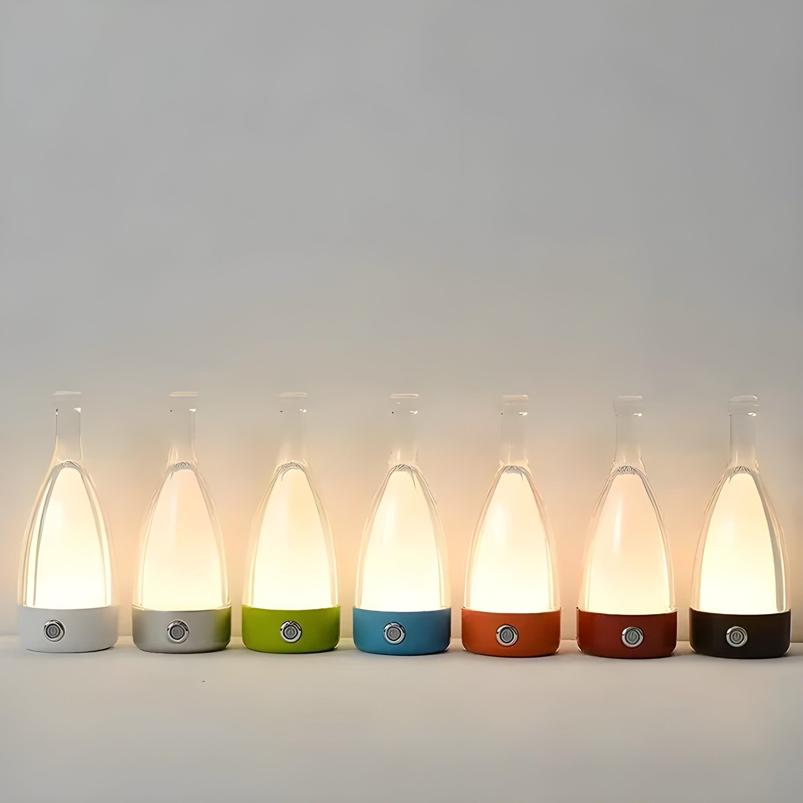 Vinalume LED Tischlampe Weinflaschen-Design | Wiederaufladbar & Kabellos | Warmweiß 3500K | Touch-Steuerung