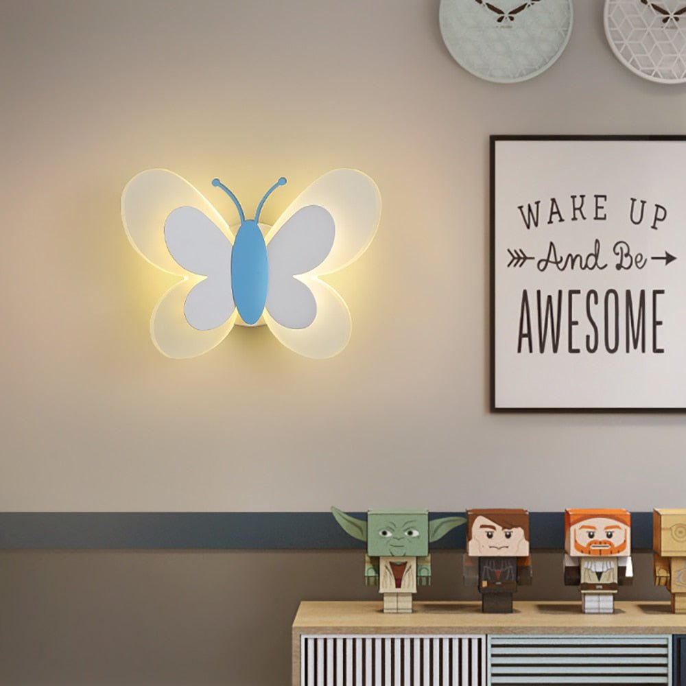 Farfalia Wandleuchte Schmetterling Kinderzimmer | LED Beleuchtung | Acryl & Eisen | 24×17×10,5 cm