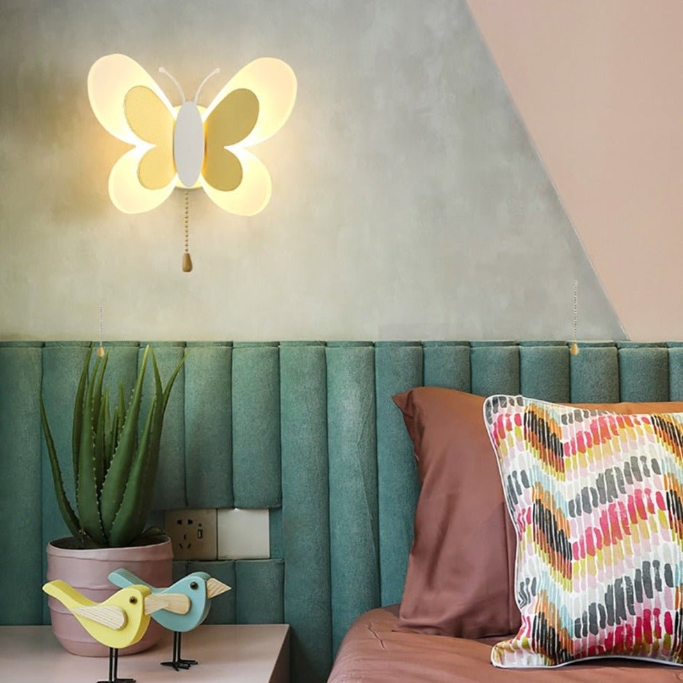 Farfalia Wandleuchte Schmetterling Kinderzimmer | LED Beleuchtung | Acryl & Eisen | 24×17×10,5 cm